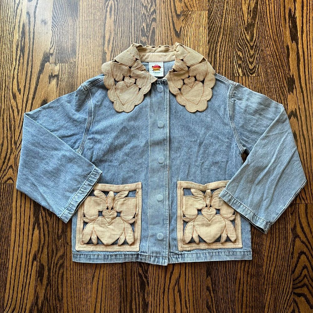 NWOT - Farm Rio Blue Richelieu Denim Barn Jacket (XS)